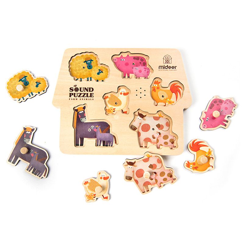 Mideer - Wooden Sound Puzzle - Farm Animals 