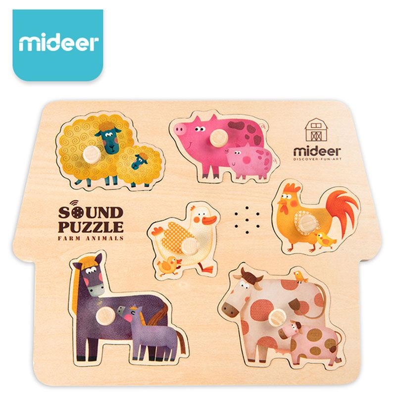 Mideer - Wooden Sound Puzzle - Farm Animals 