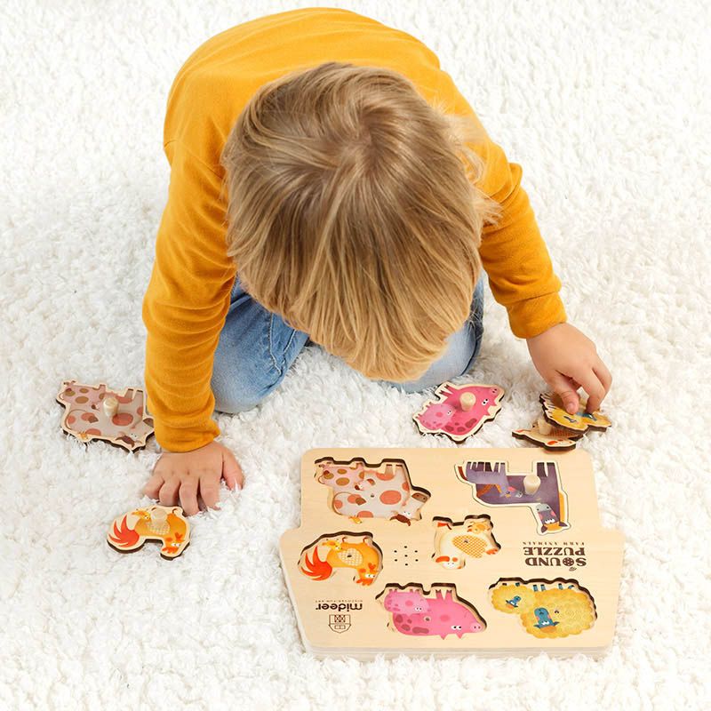 Mideer - Wooden Sound Puzzle - Farm Animals 