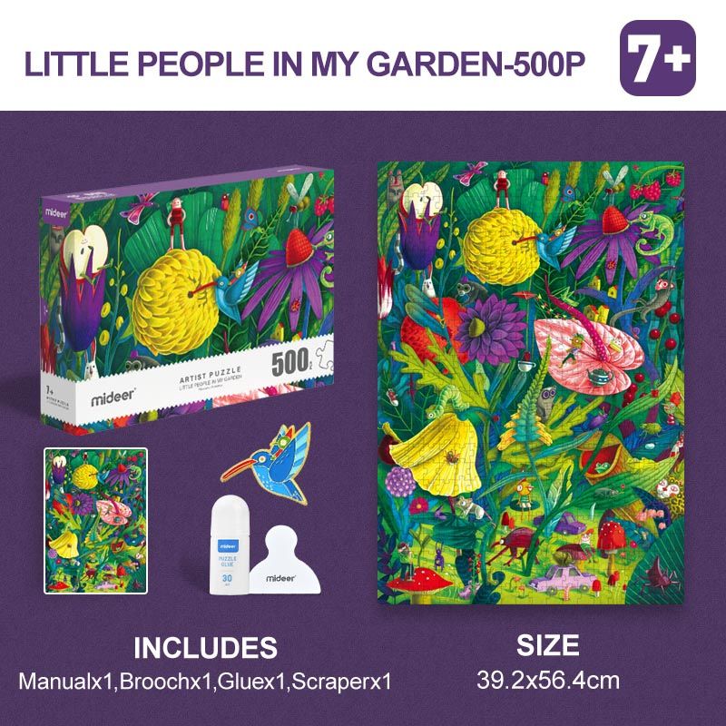 Mideer - Little People In My Garden Puzzle - 500pcs