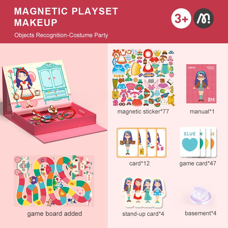 Mideer - Magnetic Playset - Sweet Girl - Pink