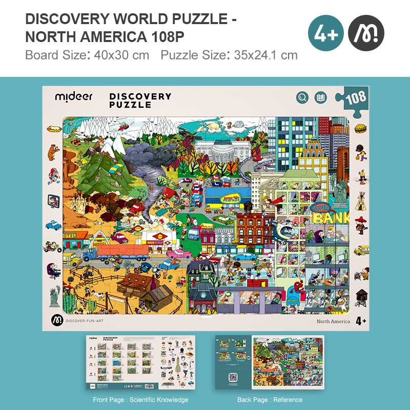 Mideer - Observation Puzzle - North America - 108pcs