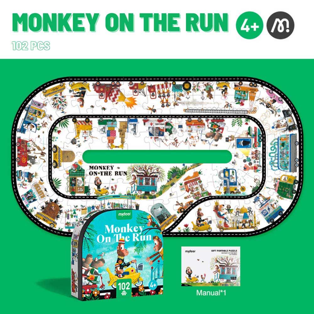 Mideer - Monkey On The Run Puzzle - 102 pcs