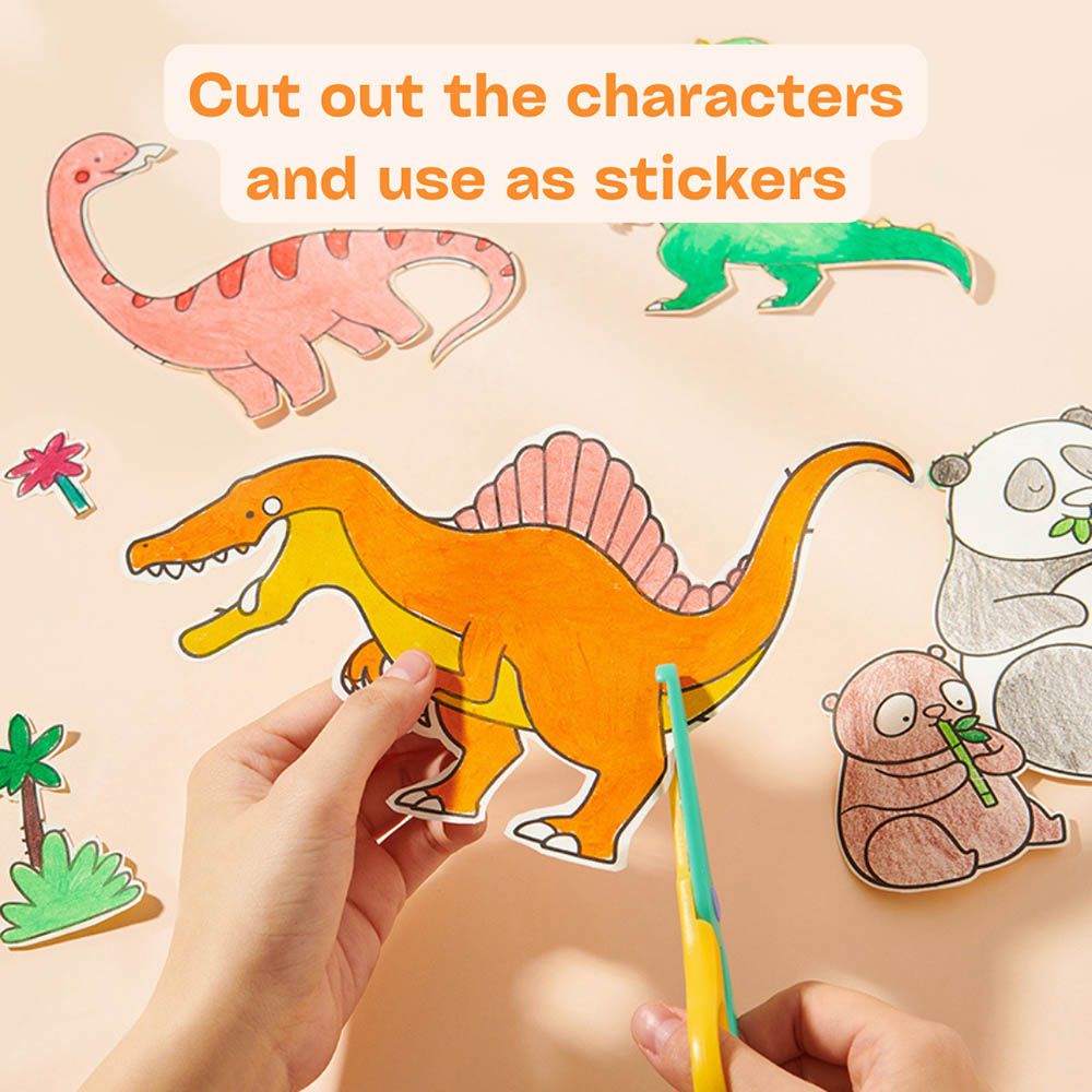 Mideer - Self Adhesive Coloring Roll - Dinosaurs - 4m