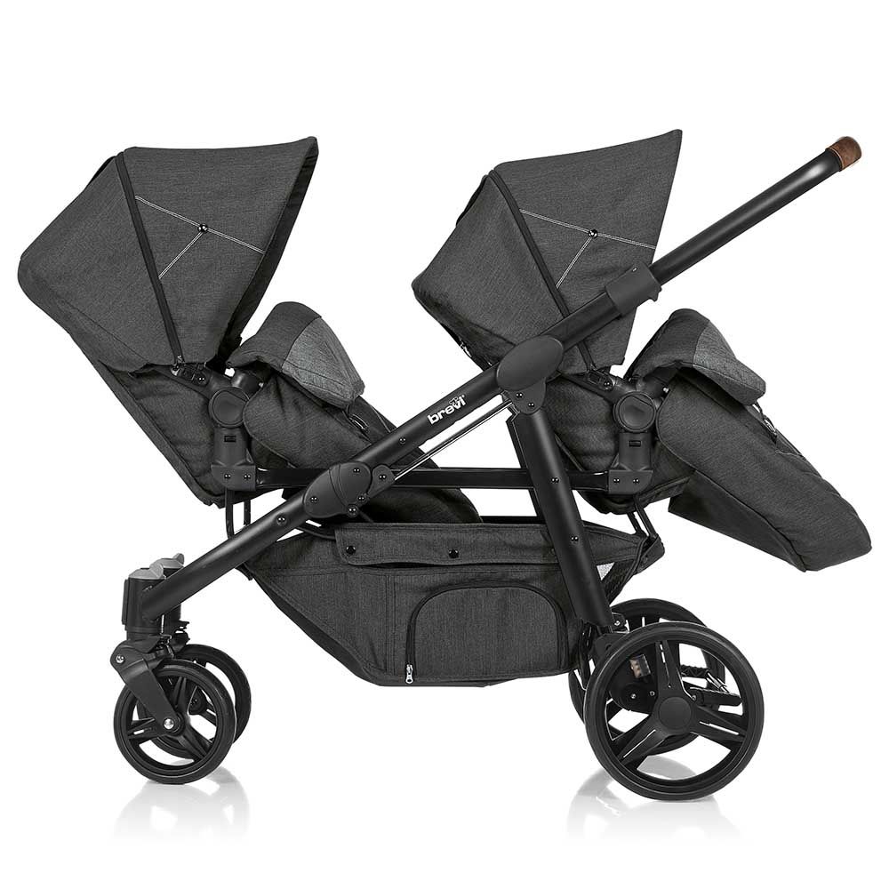 Brevi - Ovo Twin Stroller - Dark Grey