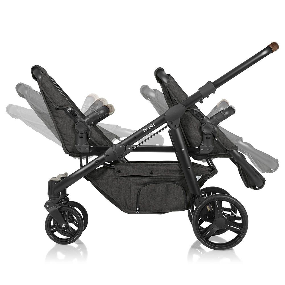 Brevi - Ovo Twin Stroller - Dark Grey