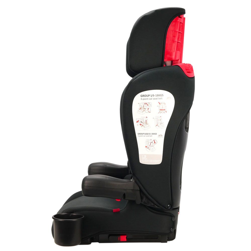 Asalvo - Easy Fix Foldable Car Seat Isofix Group 2/3 - Black