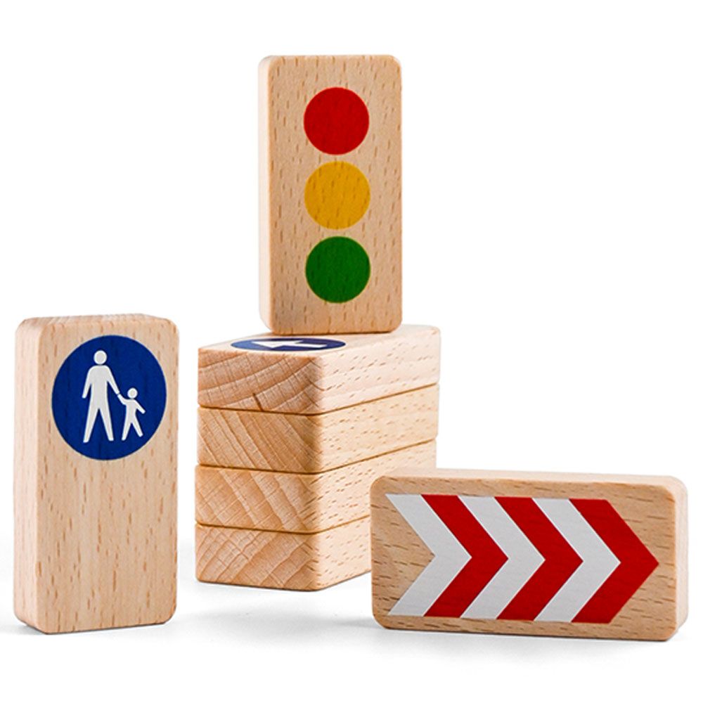 WaytoPlay - Traffic Signs Road Blocks Set - 8pcs