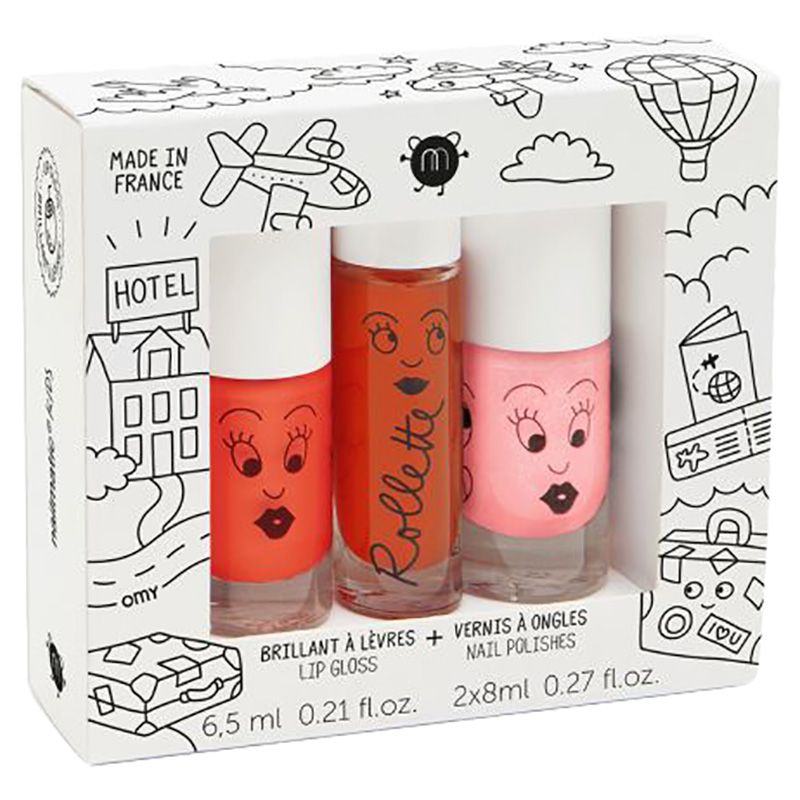 Nailmatic Kid - Dori & Flamingo Nail Polishes & Lip Gloss 