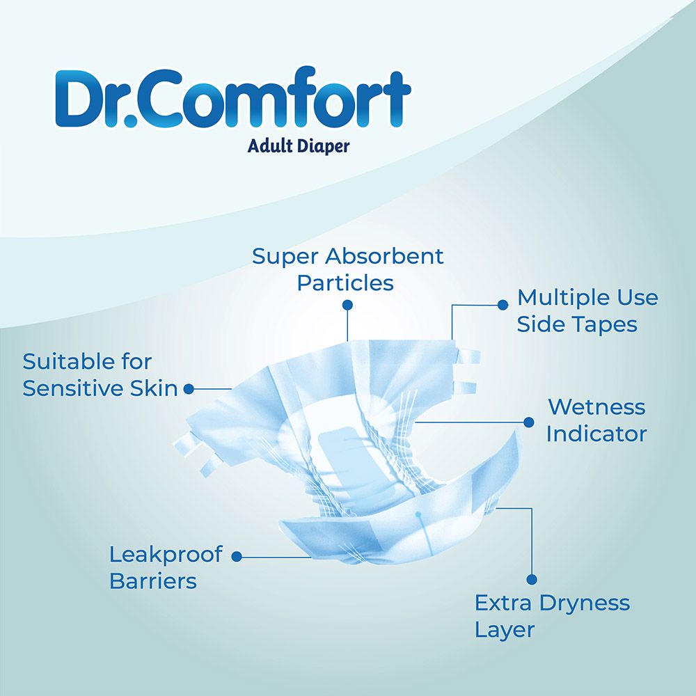 Dr Comfort - Adult Diaper Medium 85-125cm - 8pcs