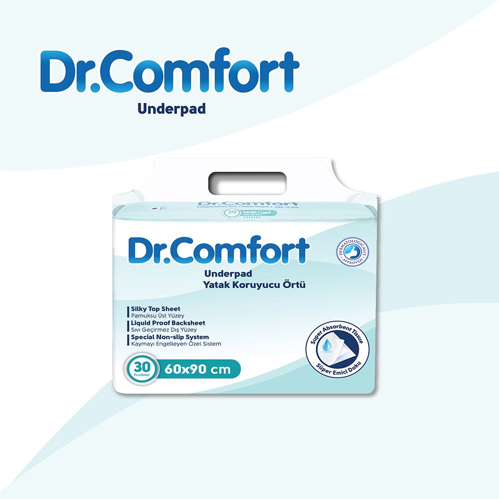 Dr Comfort - Underpads Super Absorbent and Leak Proof 60-90cm - 30pcs