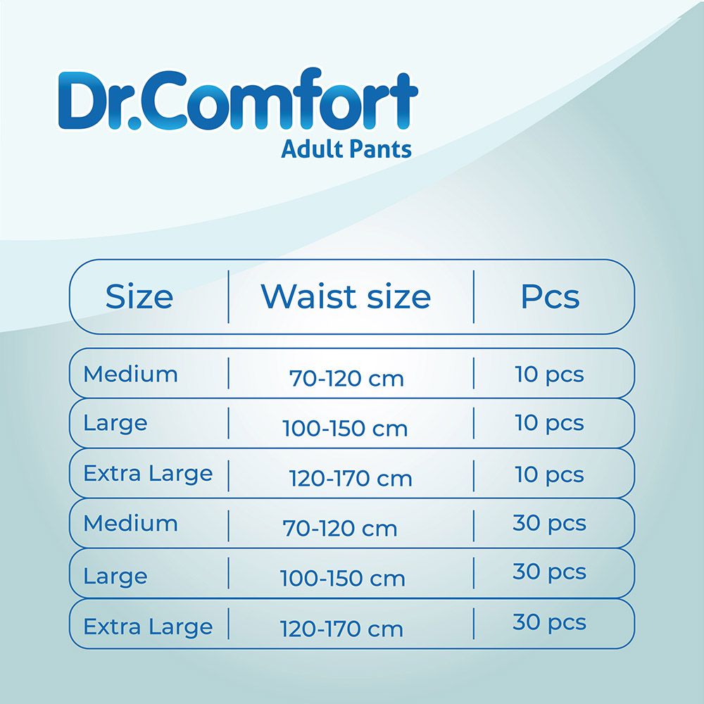 Dr Comfort - Adult Diaper Pants Extra Large 120-170cm - 10pcs