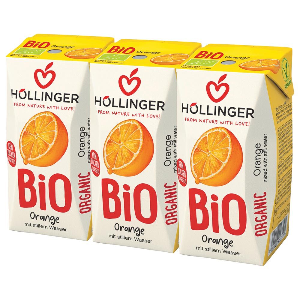 Hollinger - Organic Orange School Juice 200ml Pack of 3