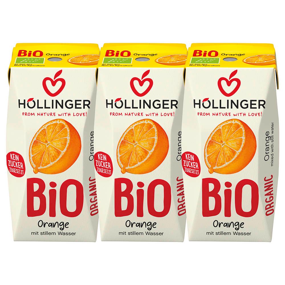 Hollinger - Organic Orange School Juice 200ml Pack of 3