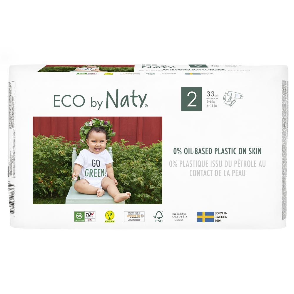 Naty - Diapers Size 2, 33 pcs (3-6 kg, 6-13 lbs)