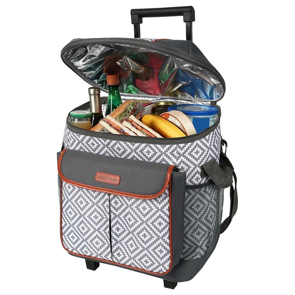 Arctic Zone - Insulated Rolling Tote - Grey + White