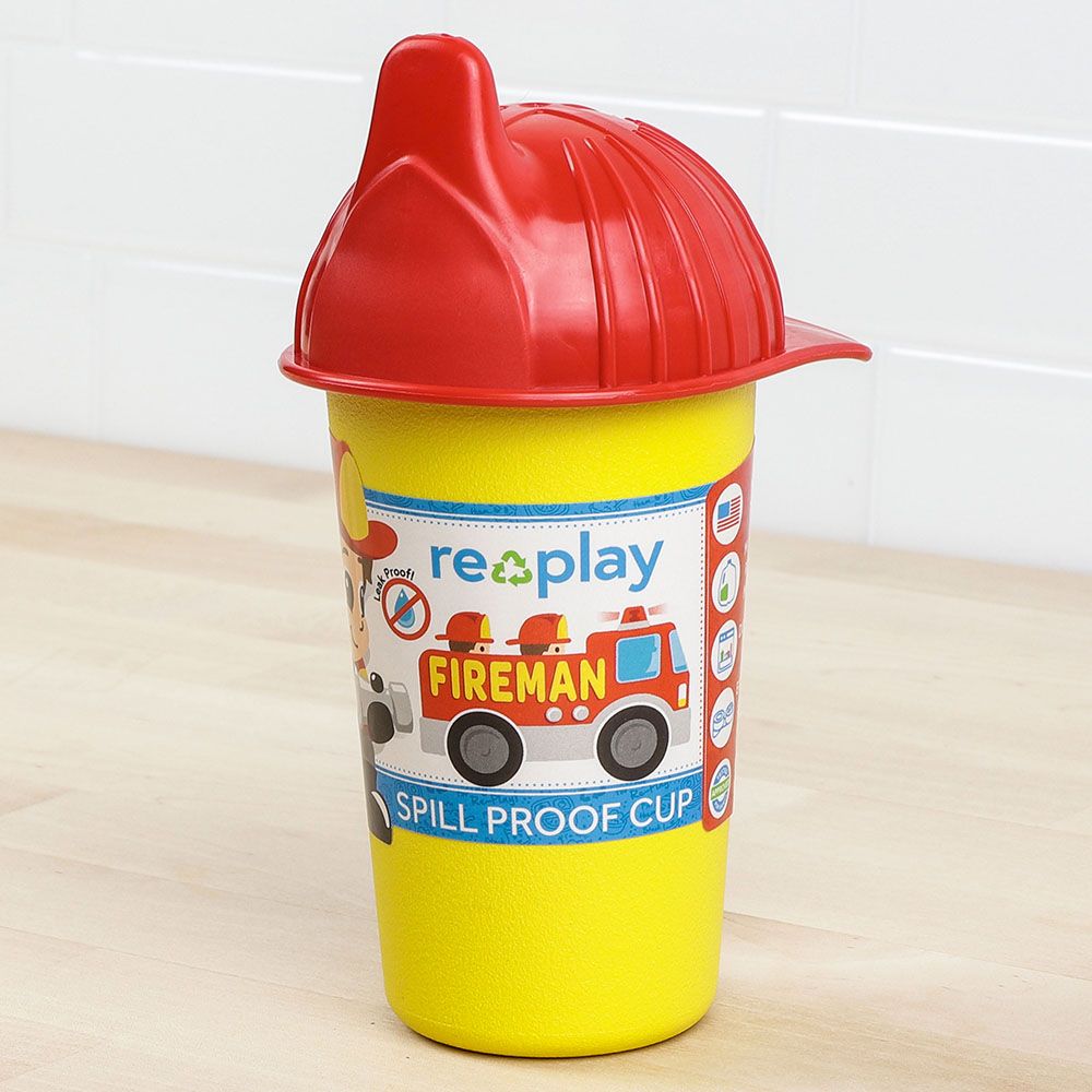 Re-Play - Fireman Hat No-Spill Sippy Cup - Yellow/Red