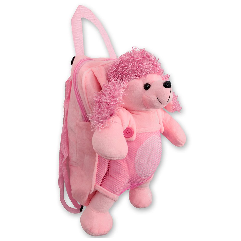 Cuddles - Poodle Pinky Plush Backpack - 14-Inch