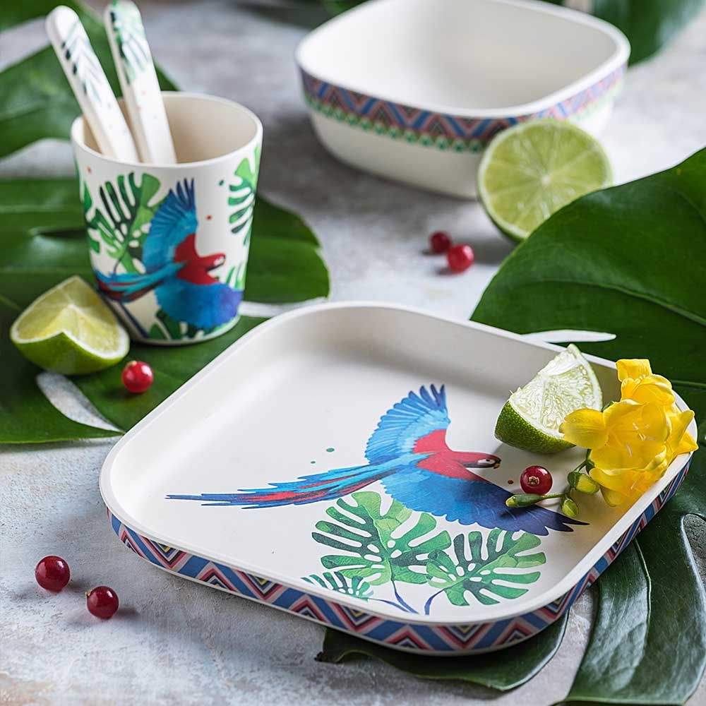 Tommy Lise - Eco Friendly Bamboo Dinner Set - Feathery Mood