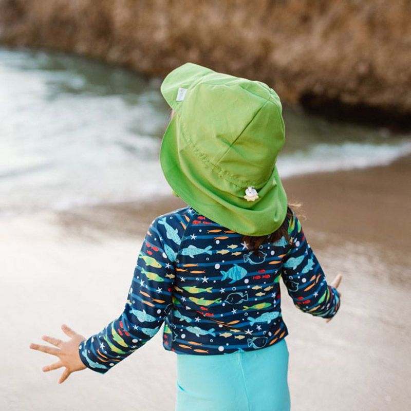 Green Sprouts - Long Sleeve Zip Rashguard Shirt - Navy Fish