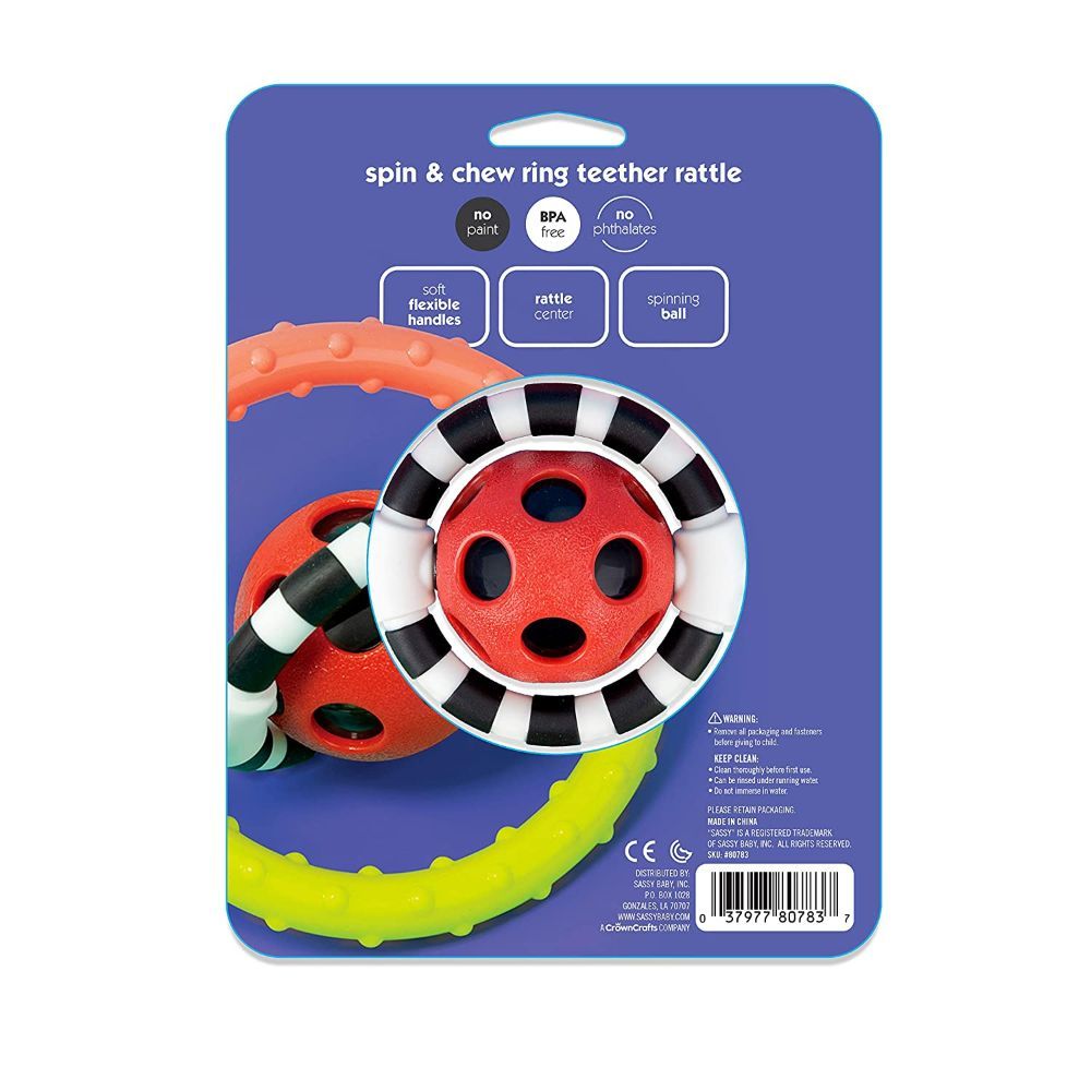 Sassy - Spin & Chew Flexible Ring Rattle