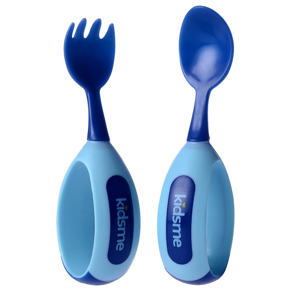 Kidsme - Toddler Spoon And Fork Set - Aquamarine