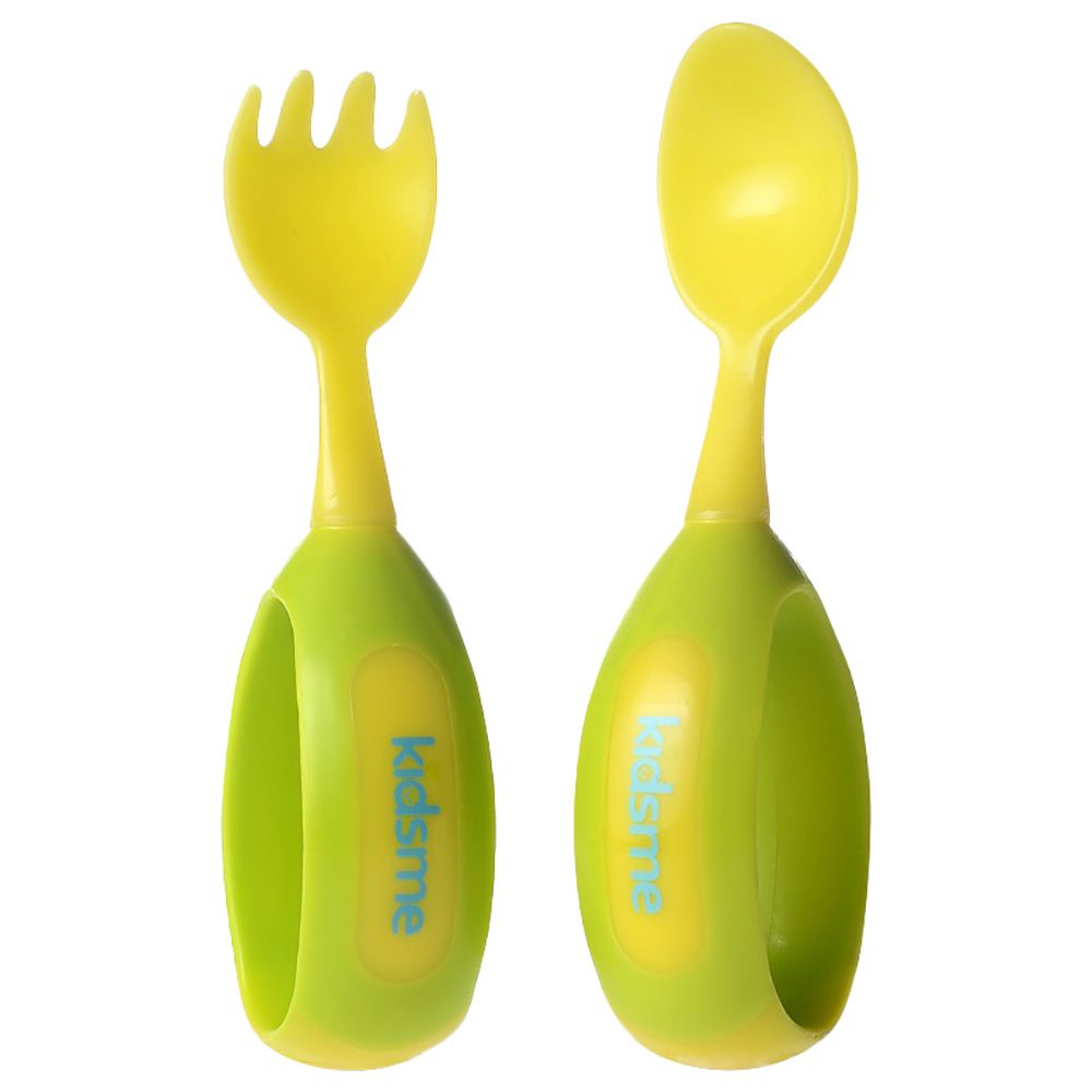 Kidsme - Toddler Fork And Spoon Set - Lime