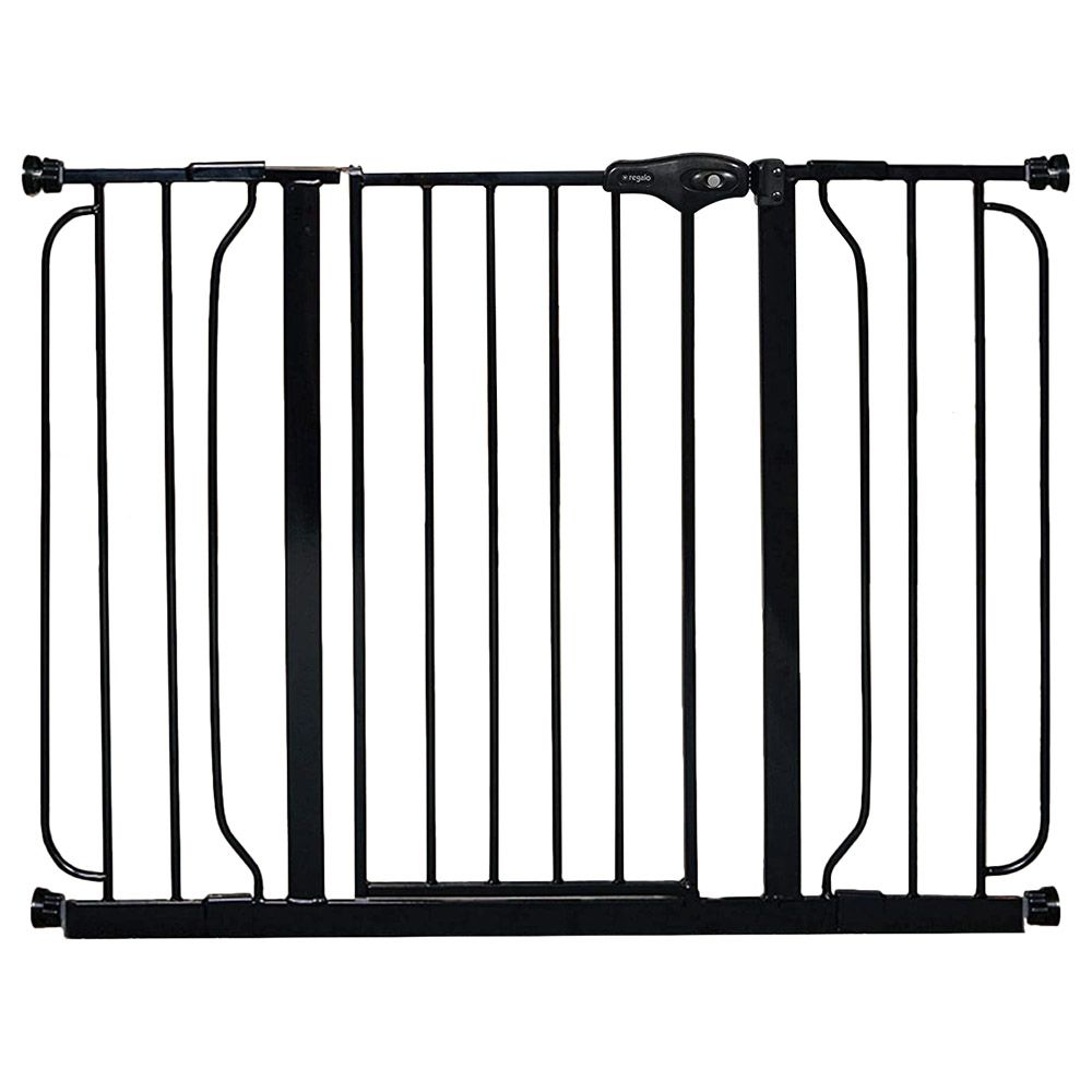 Regalo - Easy Step Extra Wide Safety Gate 73-96 cm or 106-124 cm- Black