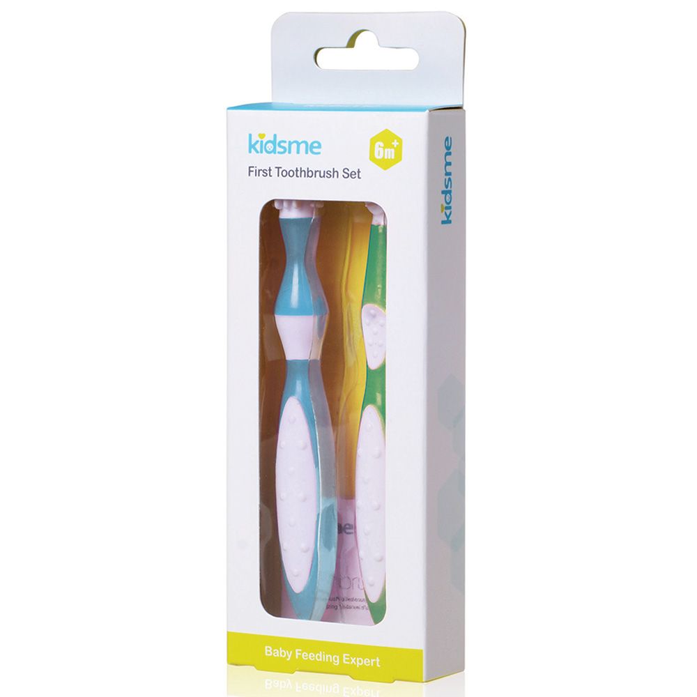 Kidsme - First Toothbrush Set - Blue & Green