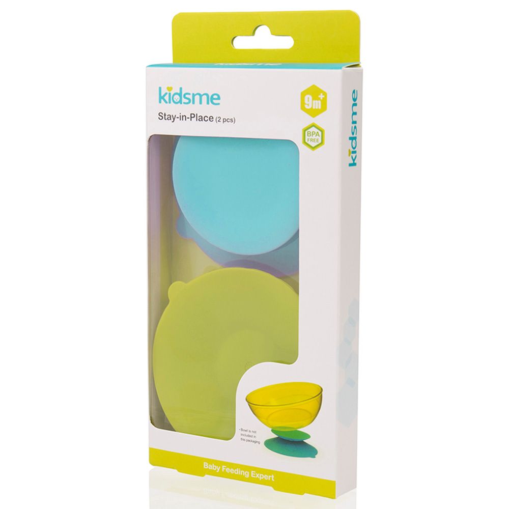 Kidsme - Stay-In-Place Bowl - 2pcs - Sky & Lime