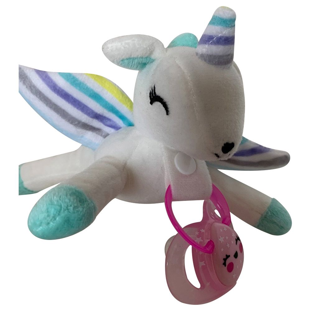 Babyworks - Pacifier Holder Plush Toy Rainbow - Unicorn