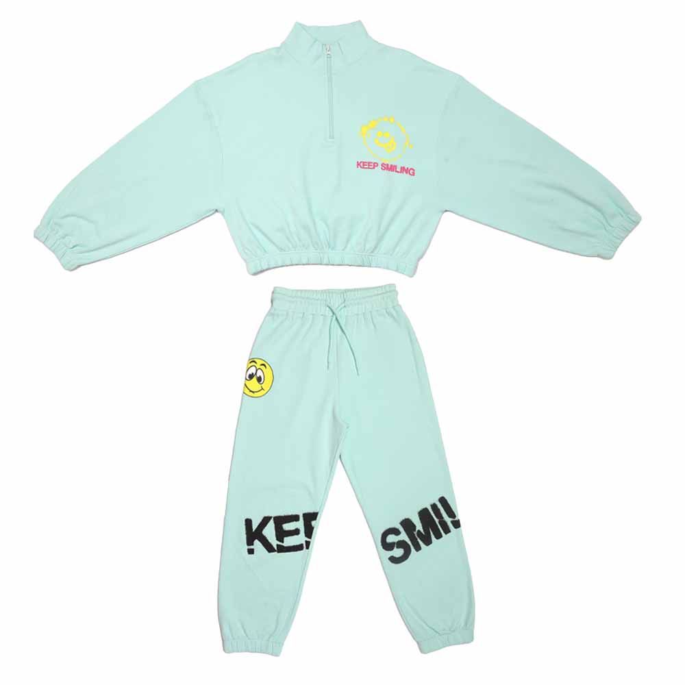 Aiko - 2pc-Set - Girls Sweat Top & Joggers - Teal