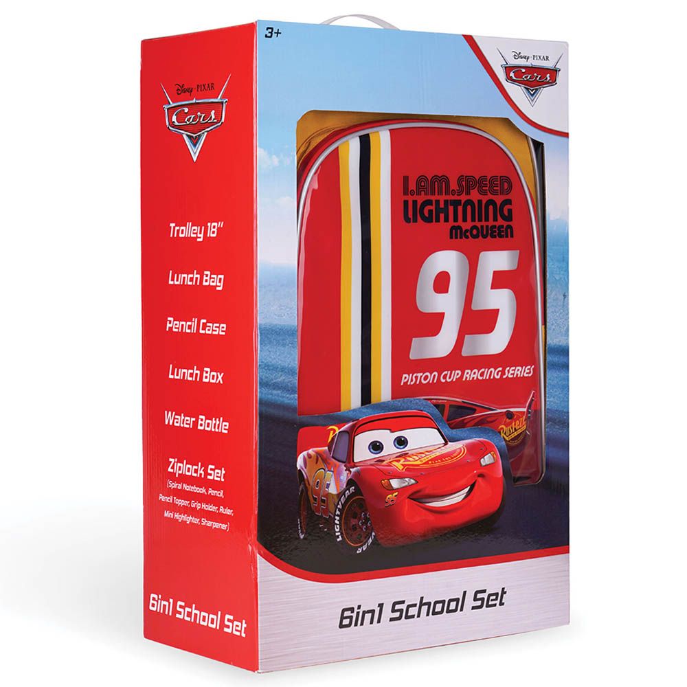 Disney - 6-In-1 Cars I Am The Speed Lightning Mcqueen Trolley Box Set - 18-Inch