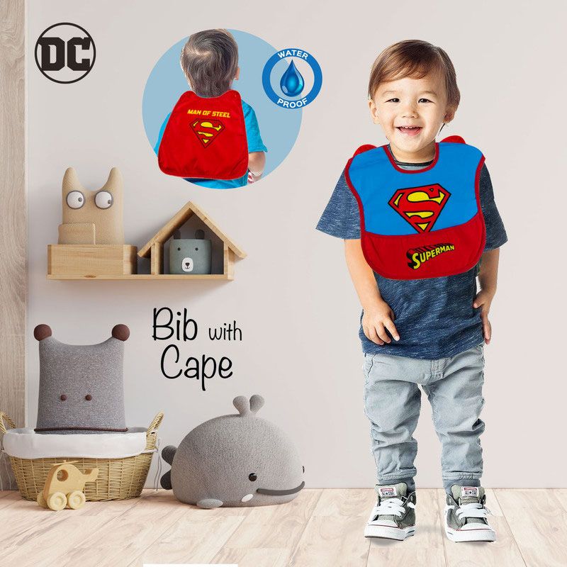 Wb - Superman Baby Bib With Cape