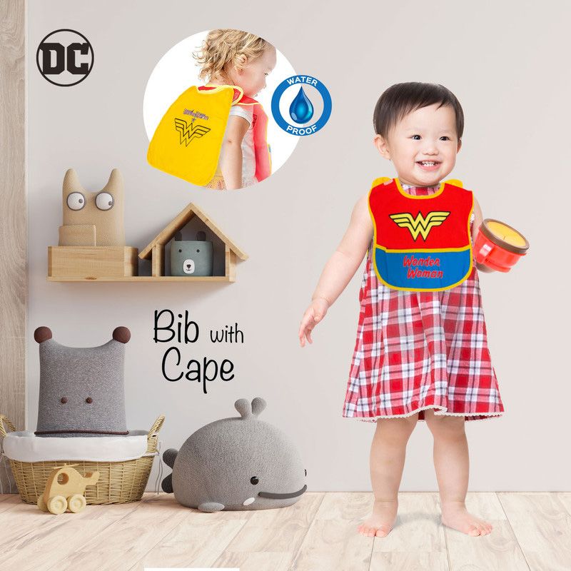 Wb - Wonder Woman Baby Bib With Cape