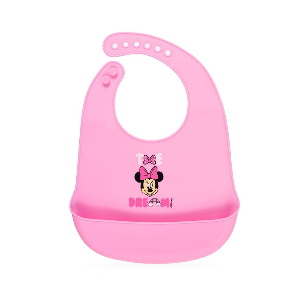 Disney - Minnie Mouse Silicone Baby Bib - Pink