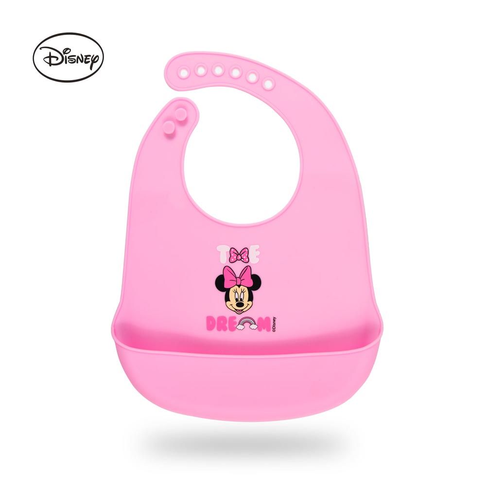 Disney - Minnie Mouse Silicone Baby Bib - Pink