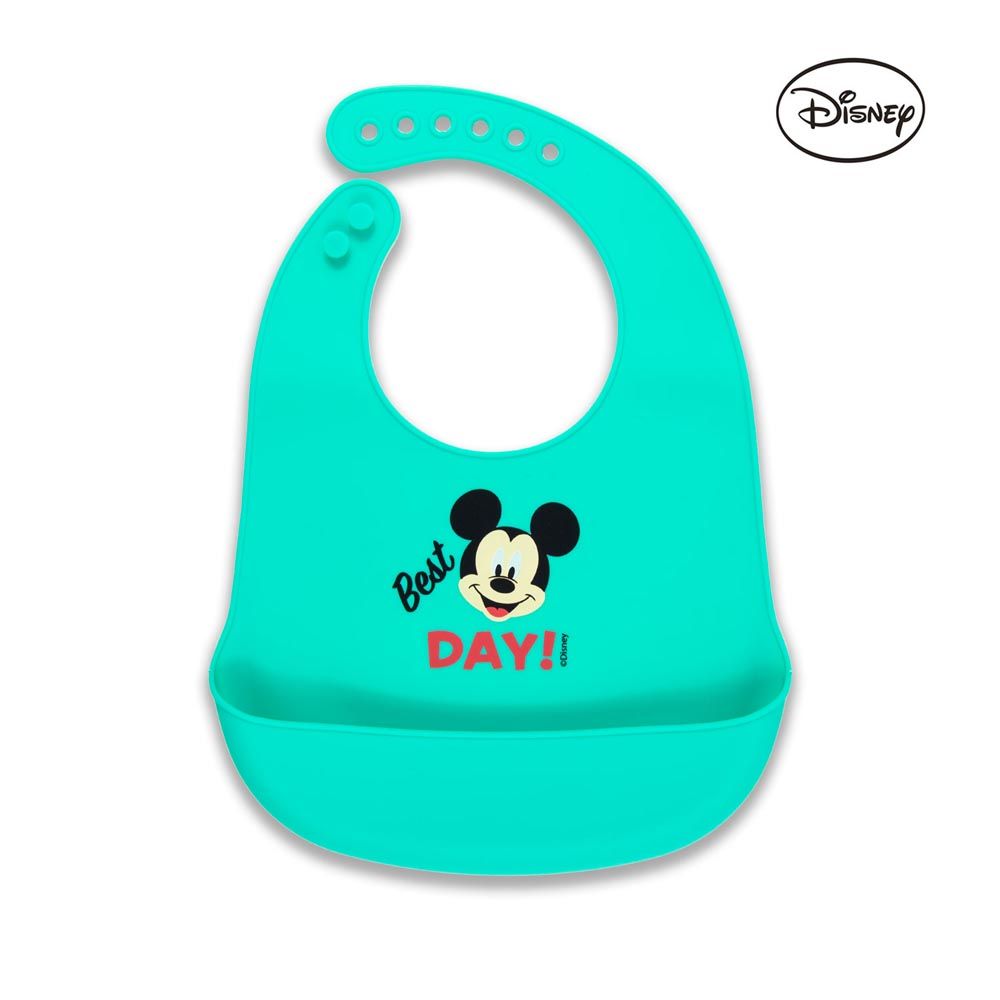 Disney - Mickey Mouse Silicone Baby Bib - Green