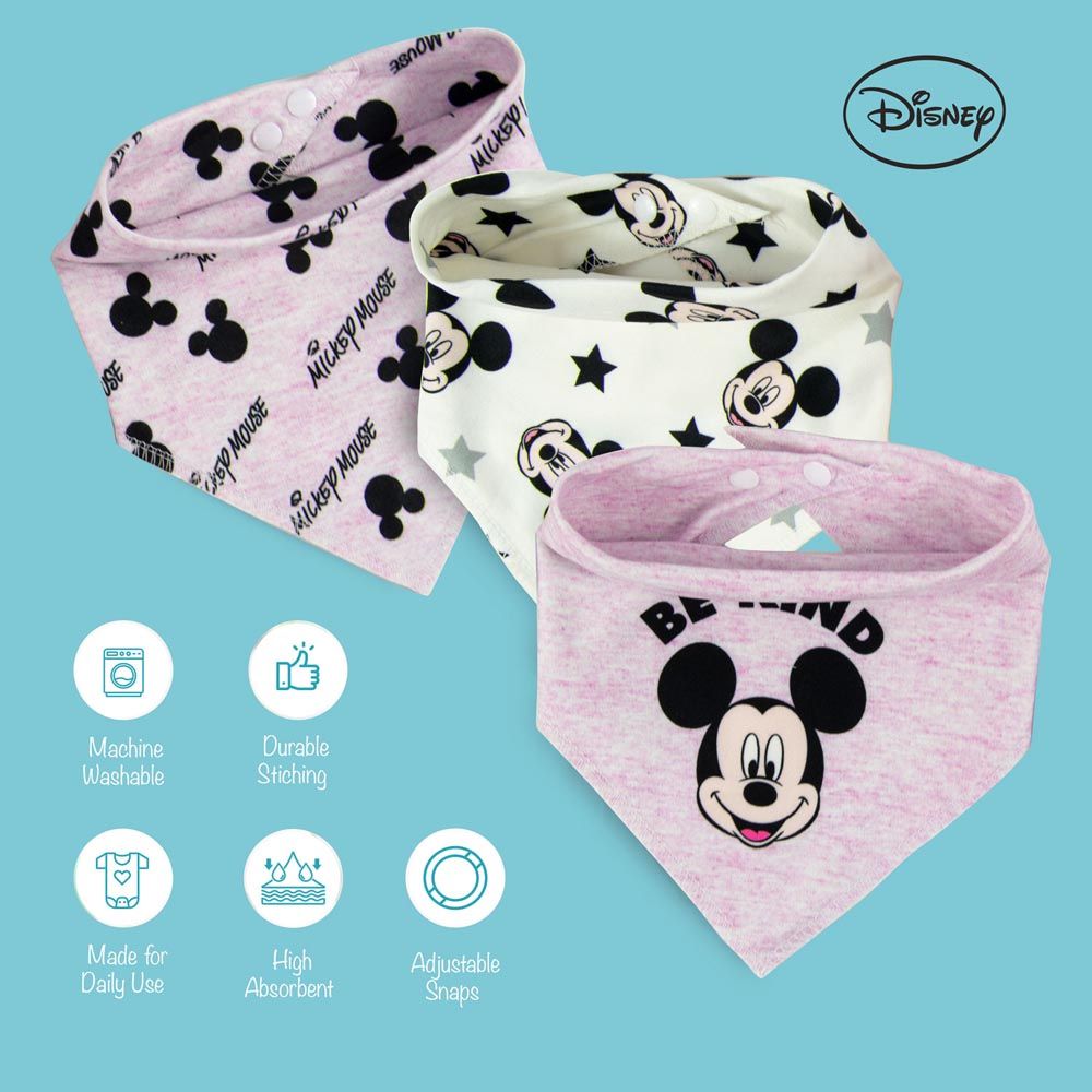 Disney - Mickey Mouse Bandana Baby Bibs - Multi