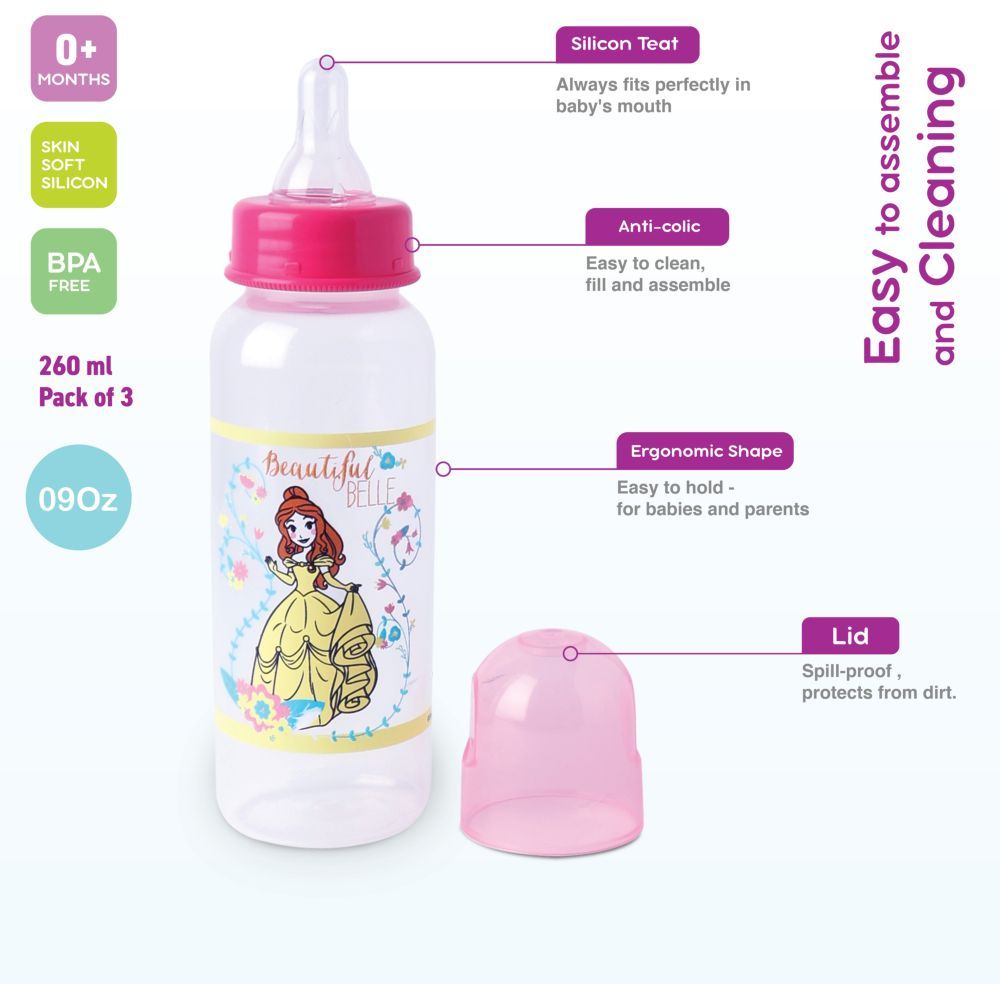 Disney - Princess 9oz Baby Feeding Bottle Pack of 3