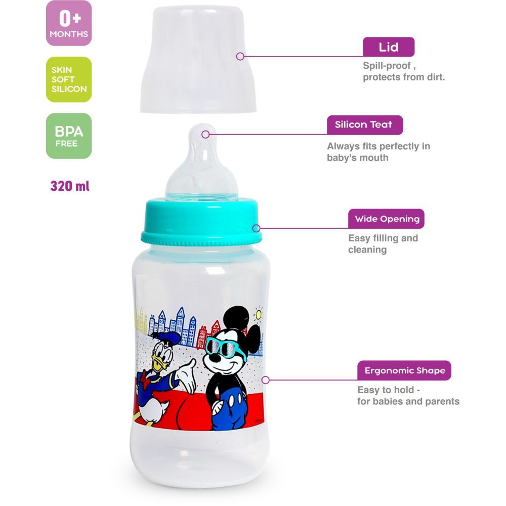 Disney - 11oz Wide Neck Baby Bottle 1pc - Blue