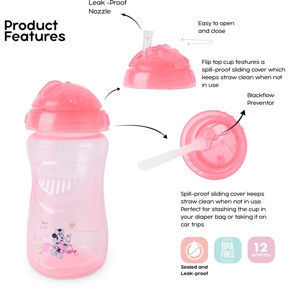 Disney - Baby Straw Cup 360ml - Pink