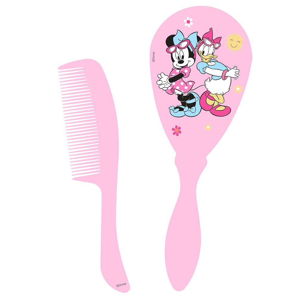 Disney - Minnie Mouse Baby Hair Comb And Brush Set - Pink