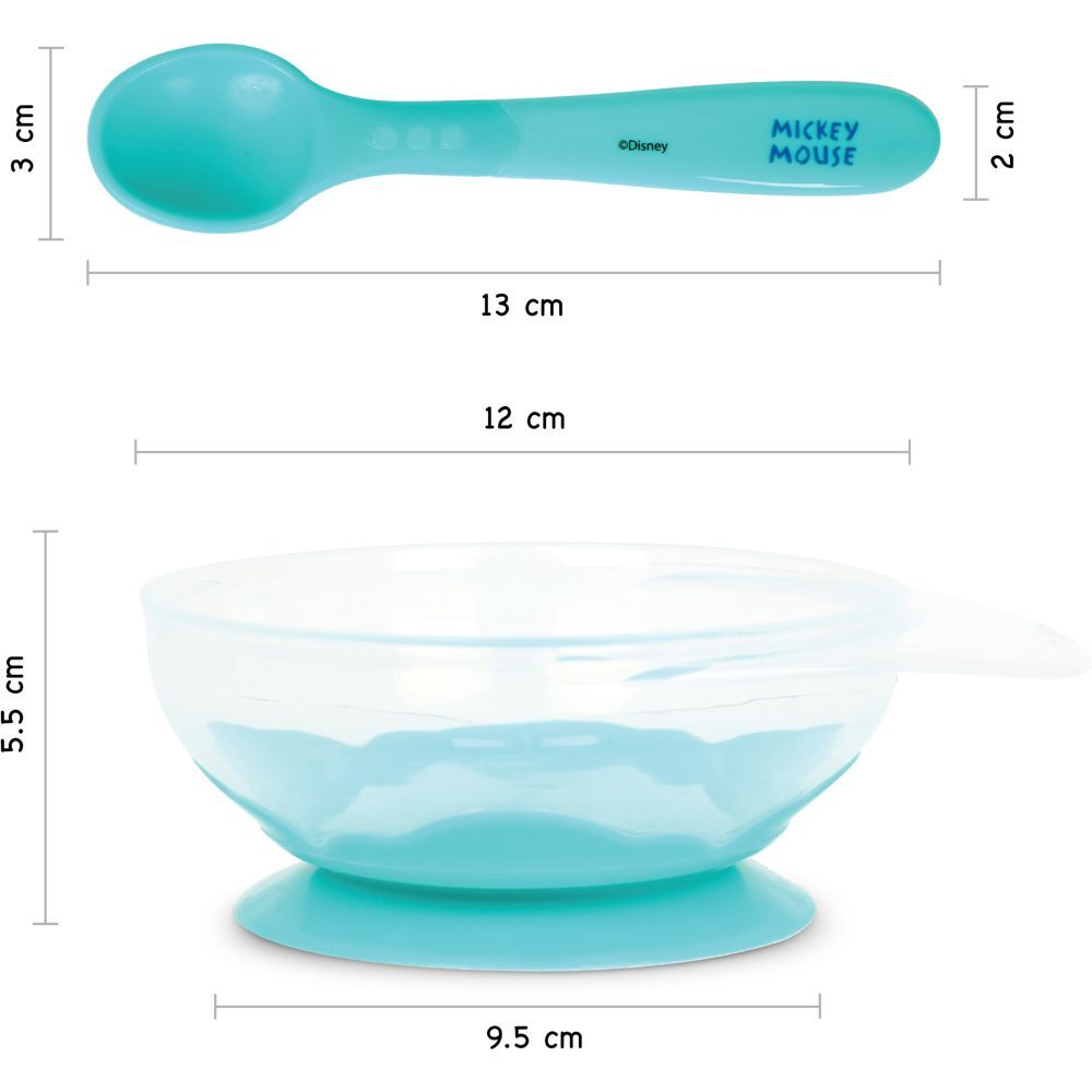 ديزني - زبدية بقاعدة شفط + ملعقة - ميكي ماوس