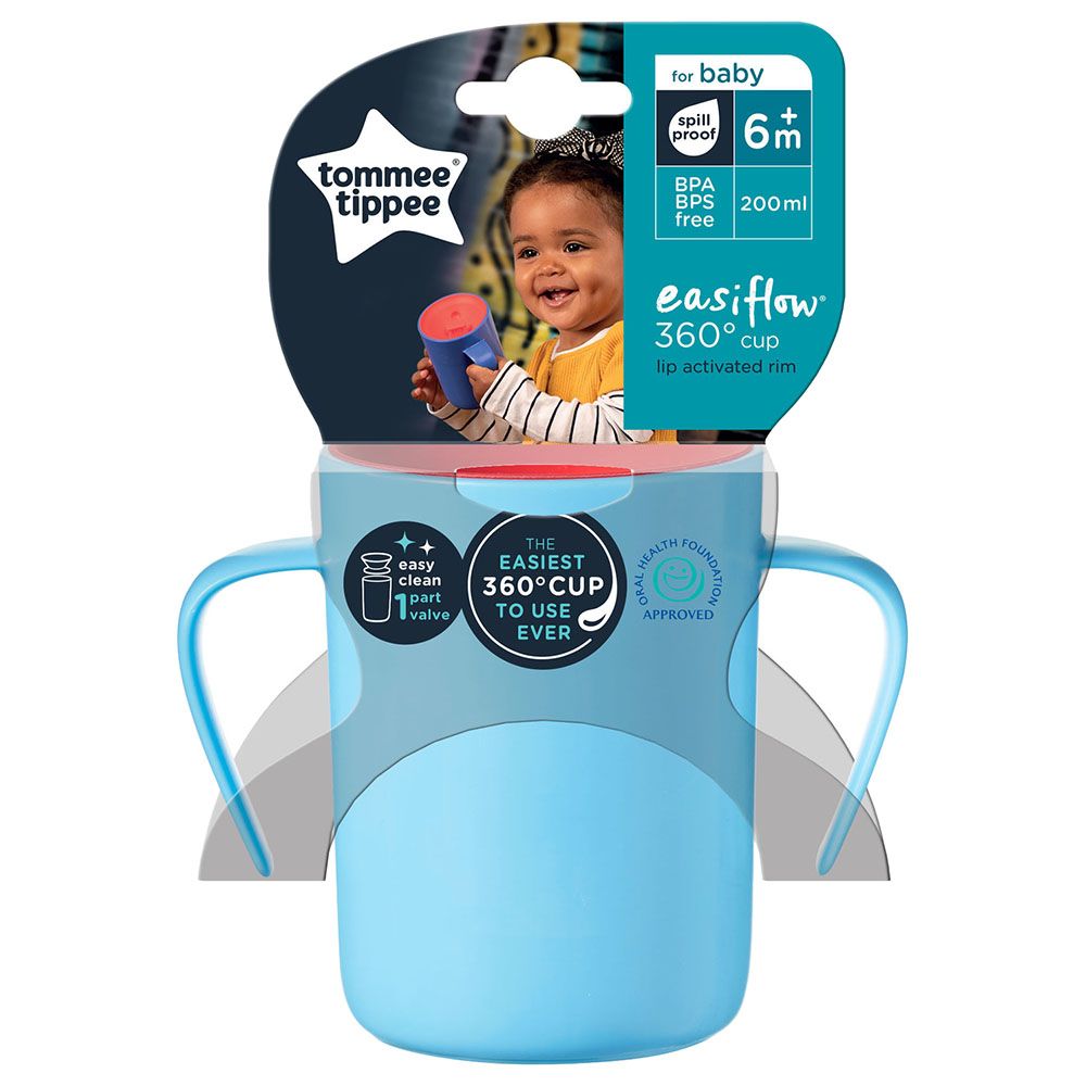 Tommee Tippee - 360 Handled Cup 200ml - Blue