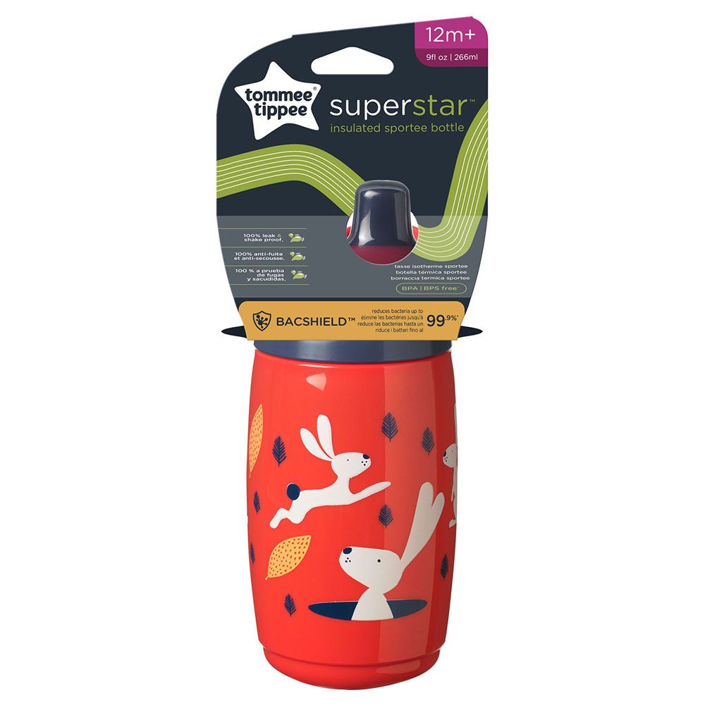 Tommee Tippee - Superstar Insulated Sportee Bottle 266ml-Red