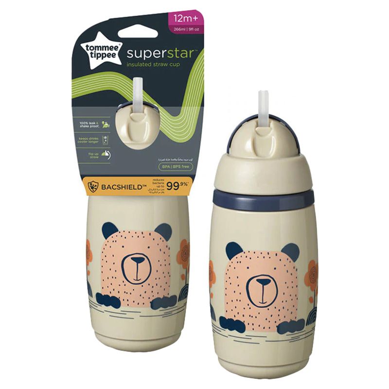 Tommee Tippee - Superstar Insulated Straw Cup 266ml - White