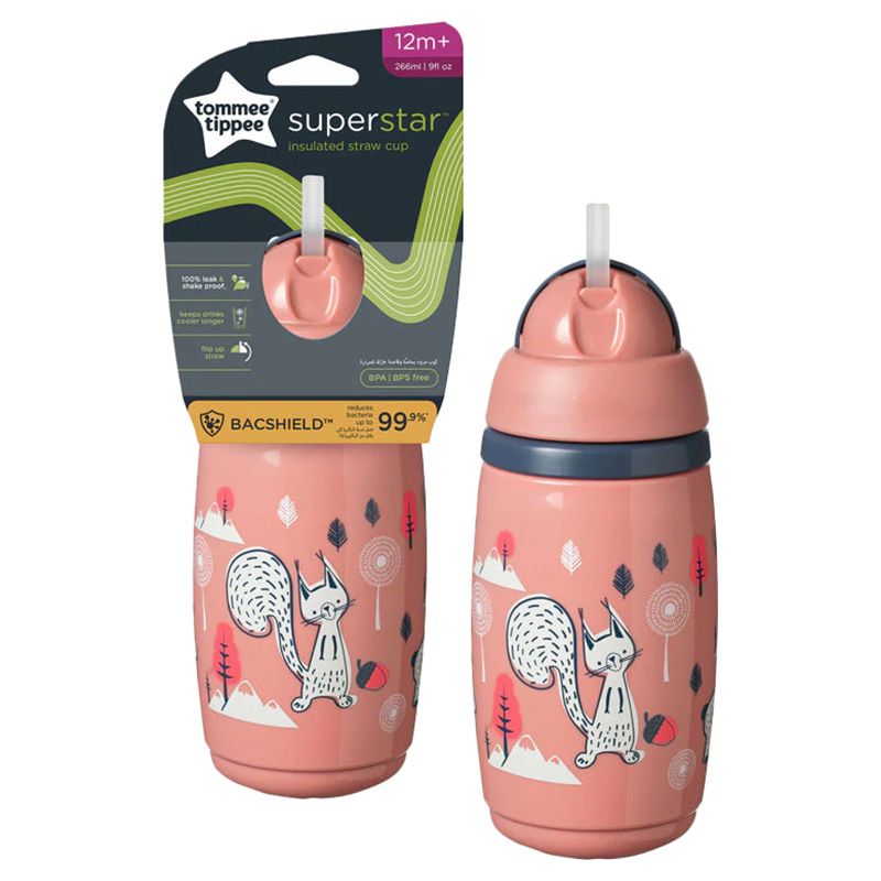 Tommee Tippee - Superstar Insulated Straw Cup 266ml - Pink