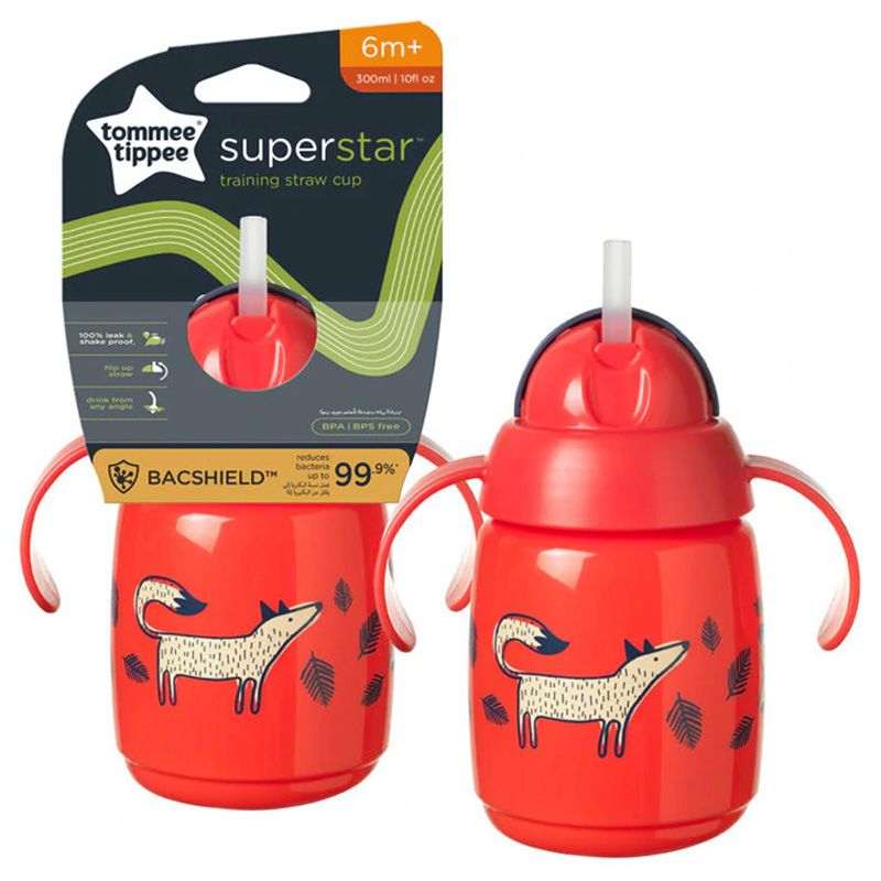 Tommee Tippee - Superstar Training Straw Cup 300ml - Red