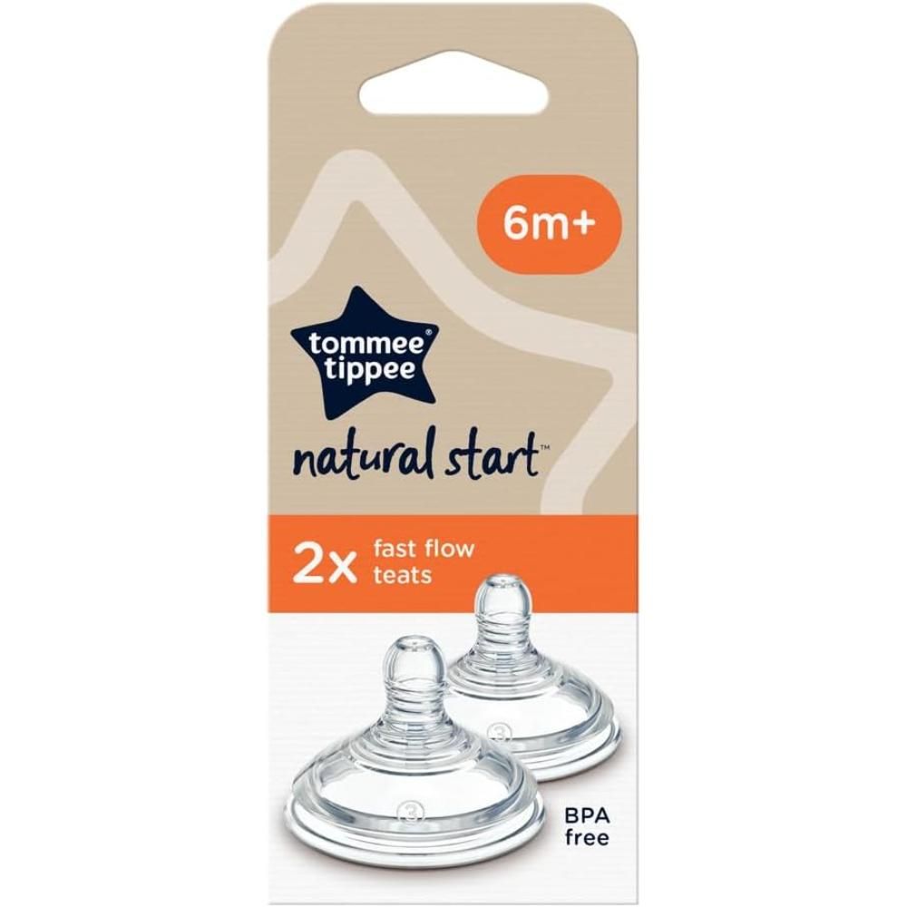 Tommee Tippee - Nature Baby Bottle Nipples Fast-Flow Pack Of 2